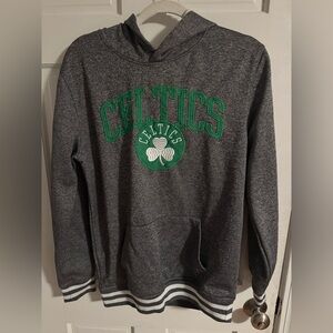 Unisex Gray Celtics Pullover Hoodie with Green Logo